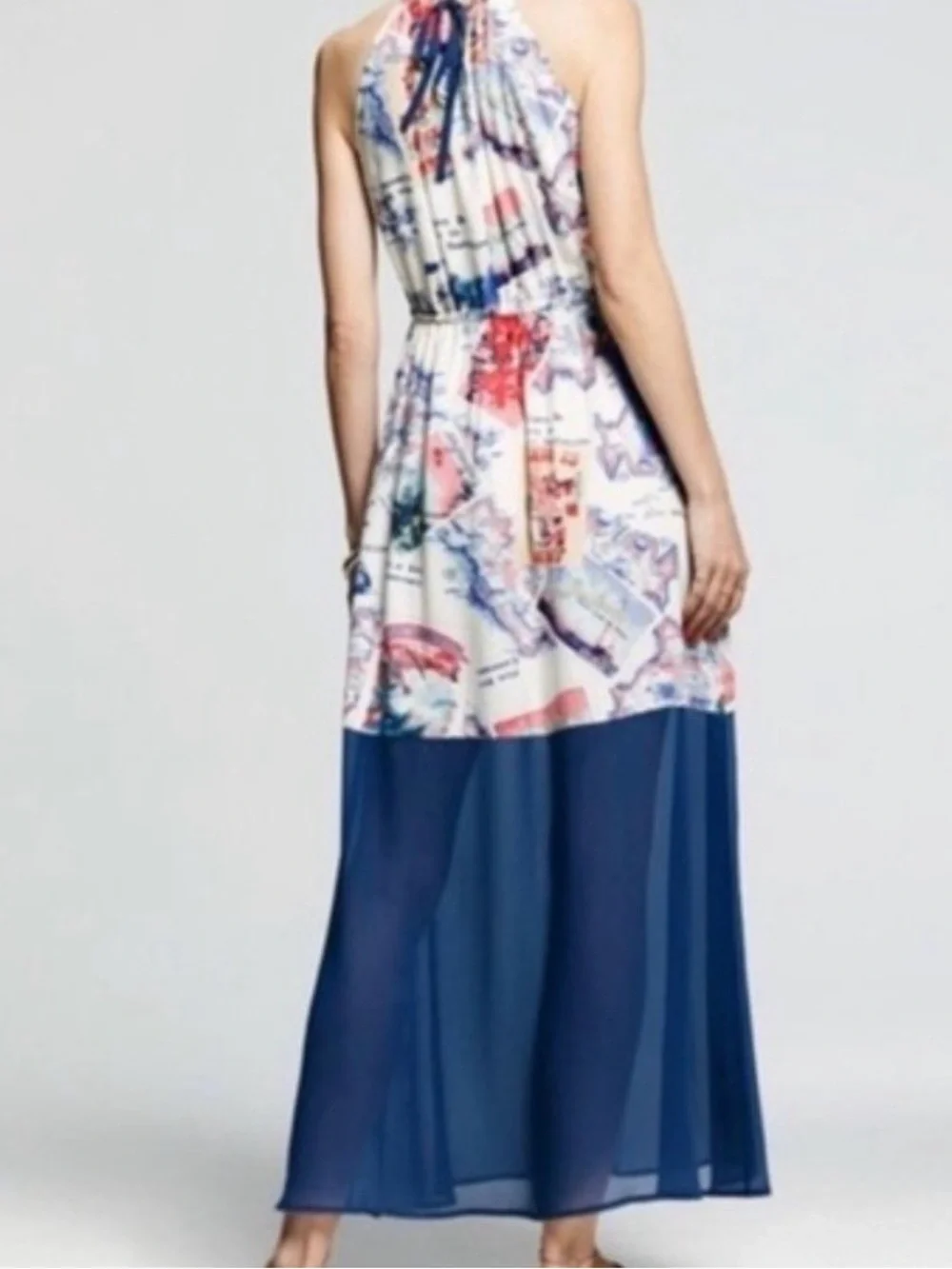 Peter Som Postcard St. Barth France Maxi Dress Size Medium EUC Travel - Picture 2 of 7
